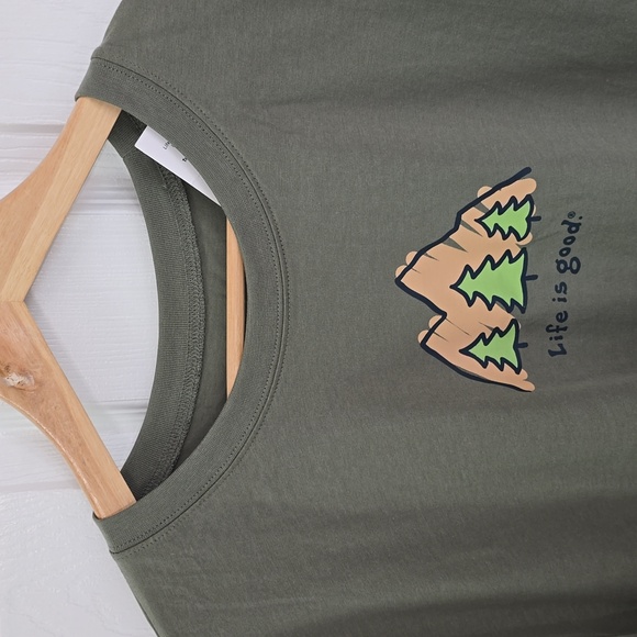 NWT Life Is Good Graphic  Mountains Short Sleeve Tshirt Green Size XXL - Picture 5 of 15